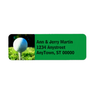for golfers address label golf ball on green