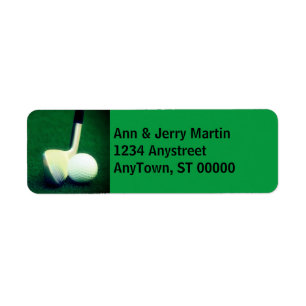 for golfers golf ball on green label