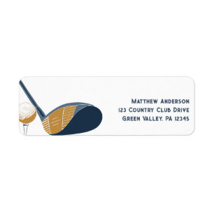 For Golfers Golf Club Graphic Return Address Label