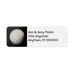 for golfers return address label golf ball design