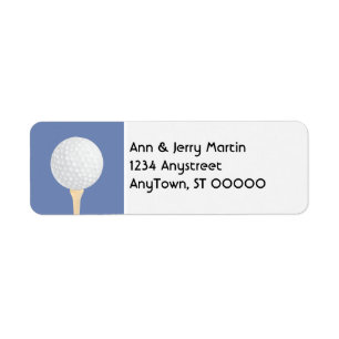 for golfers return address label golf ball design
