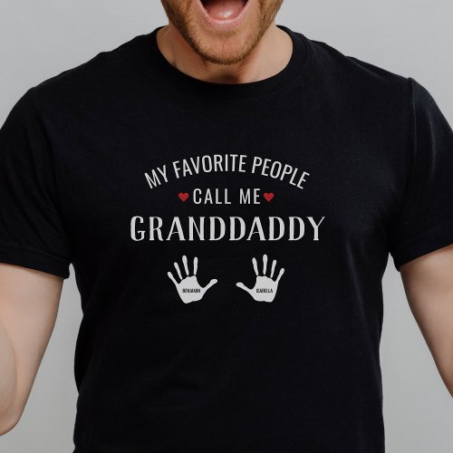 For GrandDad with 2 Grandkids Names Personalized T_Shirt