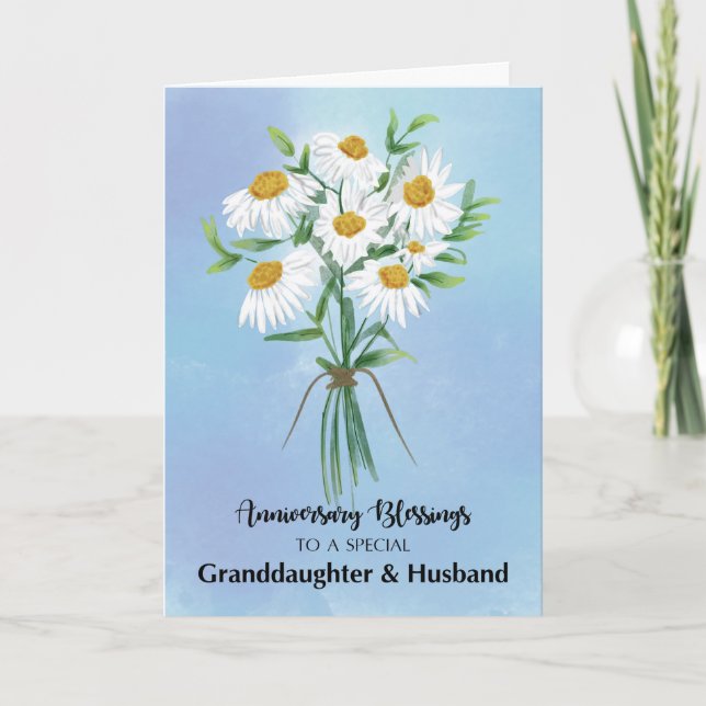 For Granddaughter and Husband Wedding Anniversary  Card (Front)