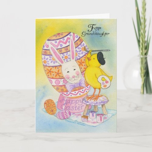 For Granddaughter Happy Easter Baby Chick Holiday Card