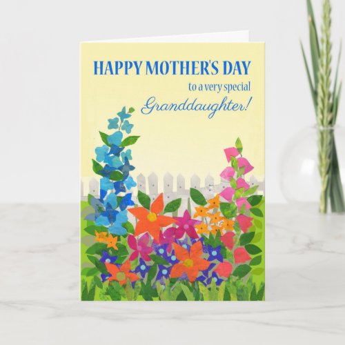 For Granddaughter Mothers Day Flower Garden Card