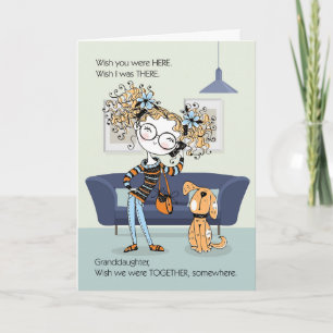 for Granddaughter Teen or Tween Missing You Girl Card