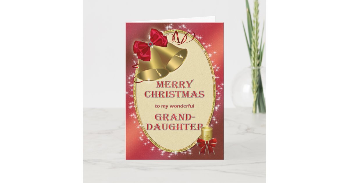 For granddaughter, traditional Christmas card | Zazzle.com