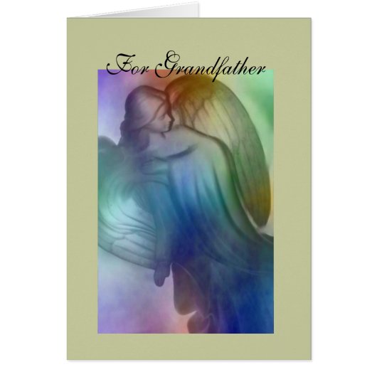 For Grandfather Rainbow Angel Cards (Front)