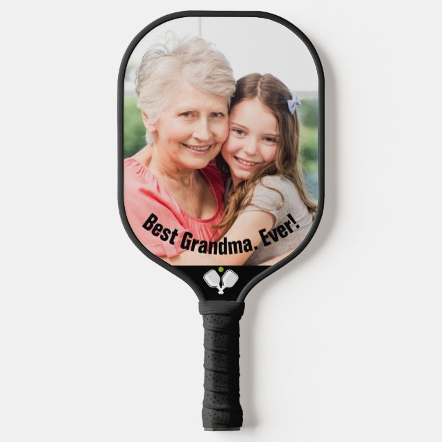 😍👵For Grandma 2 sided Custom text and photo Pickleball Paddle (Front)