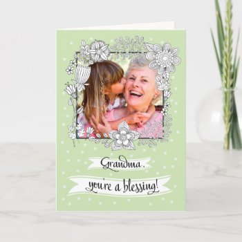 For Grandma On Mother's Day. Custom Photo Card by artofmairin at Zazzle