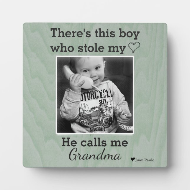 For Grandma on Mother's Day Custom Photo Plaque (Front)