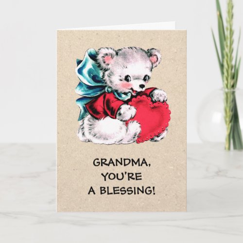For Grandma on Mothers Day Sweet Teddy Bear Card