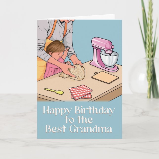 For Grandma Sentimental Baking Birthday Card (Front)