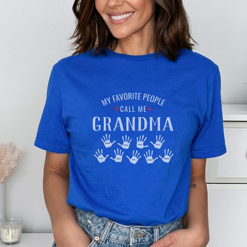 For Grandma with Grandkids Names Personalized T_Shirt