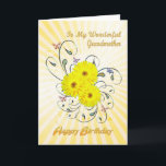 For Grandmother, birthday card with yellow flowers<br><div class="desc">A gorgeous birthday card with yellow daisy flowers over a vibrant swirling background.</div>
