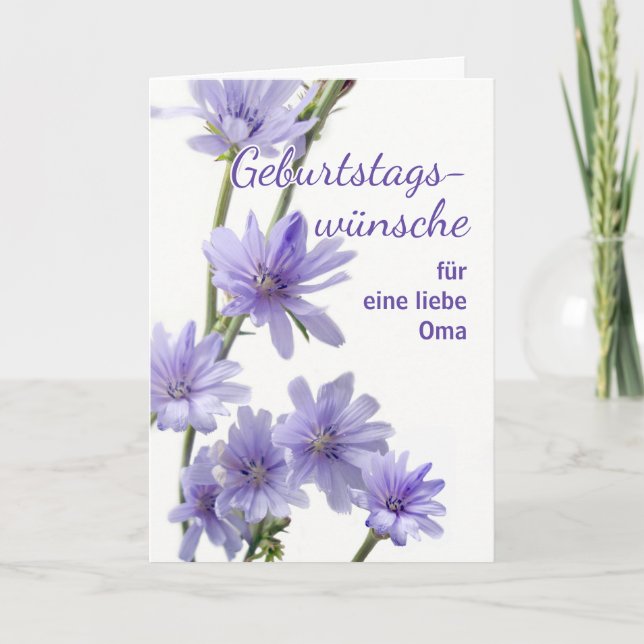 For Grandmother German Birthday Chicory Flowers Card (Front)