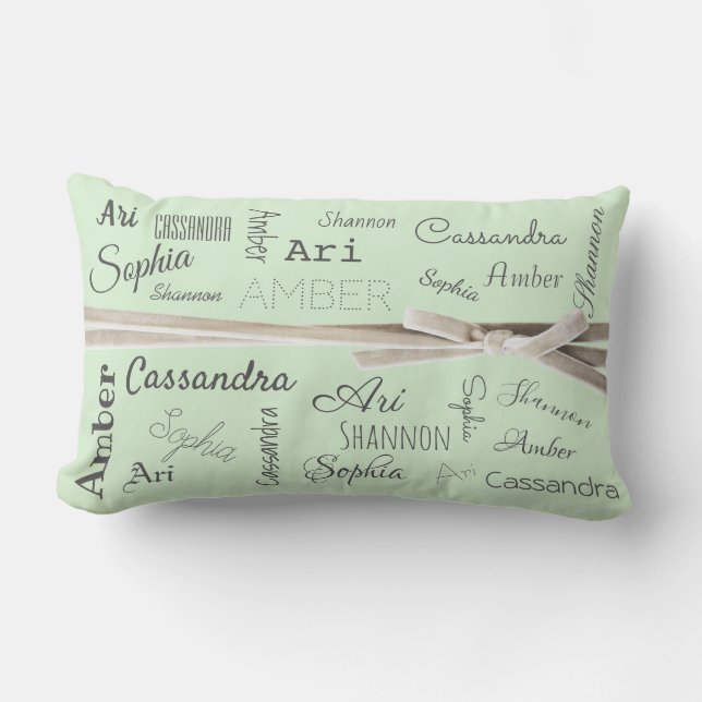 For Grandmother | Grandchildren Names Collage (5) Lumbar Pillow (Front)