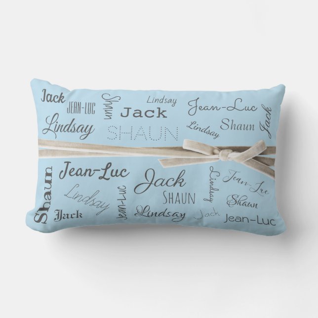 For Grandmother | Grandchildren Names Collage Lumbar Pillow (Front)