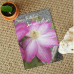 For Grandmother Pink Clematis Floral Birthday Card<br><div class="desc">A lovely,  floral themed birthday card for a special grandmother that features the photo image of pretty,  pink Clematis flowers. Select your card finish style.</div>