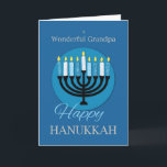 For Grandpa Hanukkah Menorah on Dark Blue Card<br><div class="desc">Now that Hanukkah will be happening in just a few days,  you should be readying this card to give your grandfather once the celebration finally starts. So you better be getting a copy of this card today so you would be able to give your wonderful grandpa.</div>