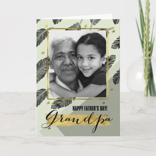 For Grandpa on Father's Day Custom Photo Card (Front)
