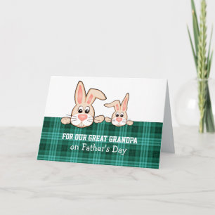 For Grandpa on Father's Day. Two Cute Bunnies Card