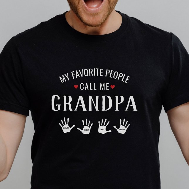 For Grandpa with Grandkids Names Personalized T-Shirt Zazzle