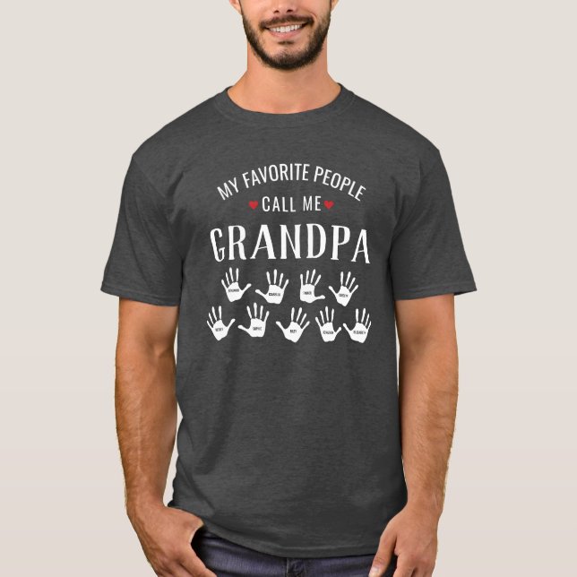 Zoey's Attic Grandpa Shirt Funny Parody The Grandfather Custom Dark Tshirt Personalized with Grandchildren Names