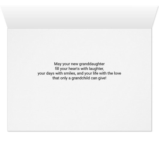 for Grandparents on the Birth of a Granddaughter (Inside Horizontal (Bottom))