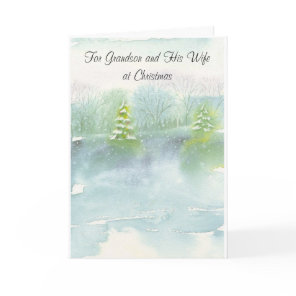 For Grandson and His Wife at Christmas Holiday Card