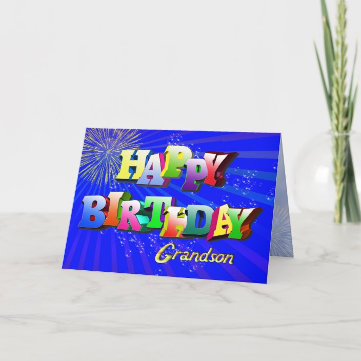 For grandson, Bright bubbles birthday card | Zazzle.com