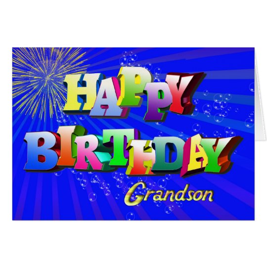 For grandson, Bright bubbles birthday card | Zazzle