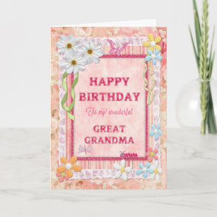 For Great Grandma, craft birthday card