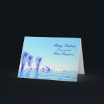 For Great Grandson, a peaceful water birthday card<br><div class="desc">A tranquil water scene with blue water and plants.</div>