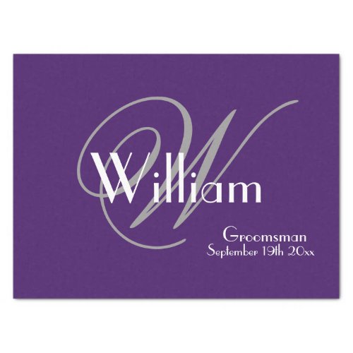  For Groomsman Gifts Monogram  Name Modern Cool  Tissue Paper