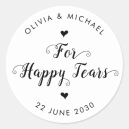 For Happy Tears Simple Modern Wedding Tissue Label
