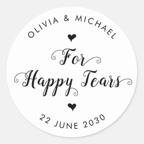 For Happy Tears Simple Modern Wedding Tissue Label