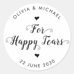 For Happy Tears Simple Modern Wedding Tissue Label