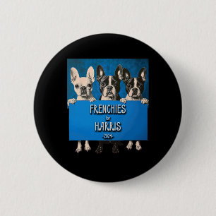 For Harris 2024 Adorable Bulldog Campaign Art Button