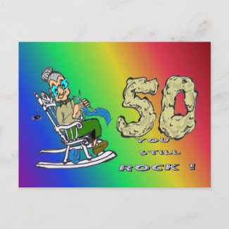 For HER 50 th Anniversary Rainbow Postcard