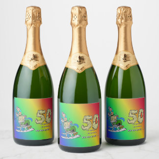 For HER 50 th Anniversary Rainbow Sparkling Wine L Label