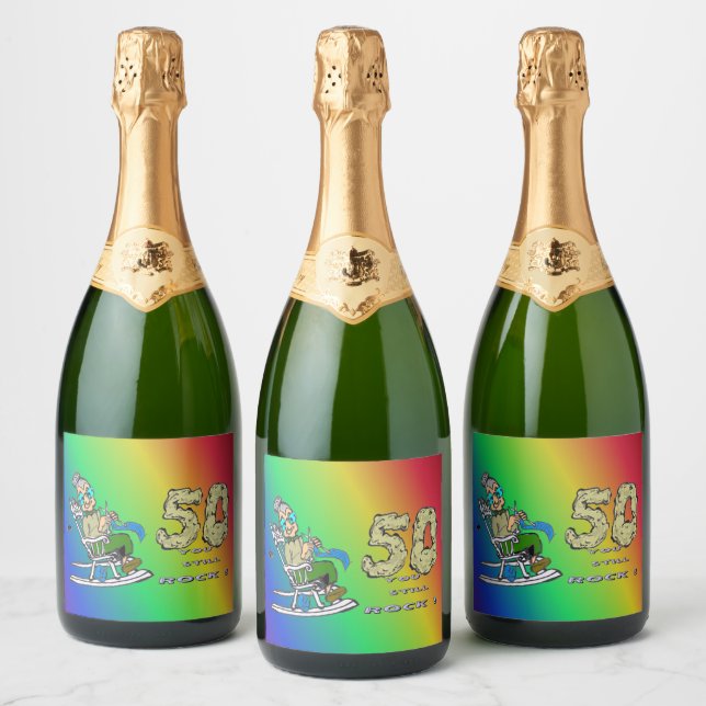 For HER 50 th Anniversary Rainbow Sparkling Wine L Label (Bottles)