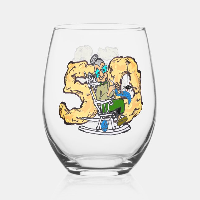 For HER 50th Anniversary Wine Glass (Front)