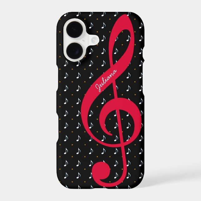 for her a personalized treble clef music Case-Mate iPhone case (Back)