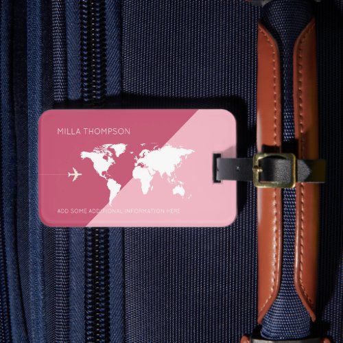 for Her an elegant modern  geometric Travel Pink Luggage Tag