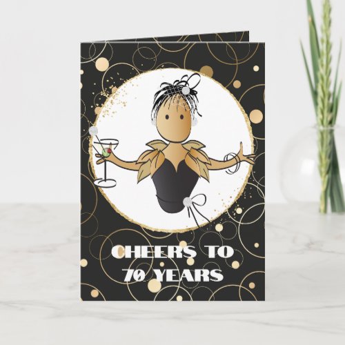 For Her Any Age Dramatic Bold 70th Birthday Card