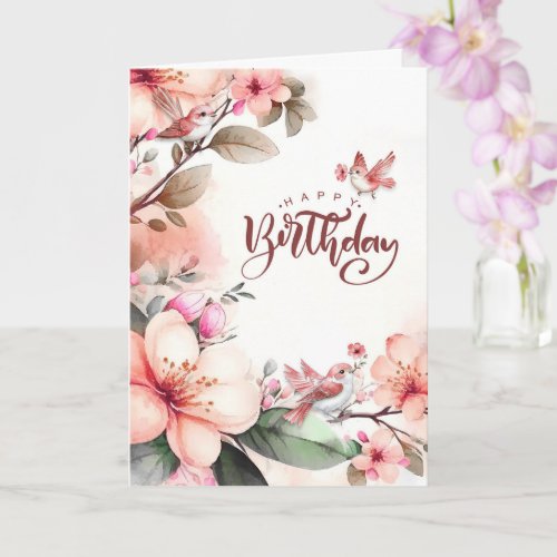 for Her Birthday Botanical with Peach Magnolias