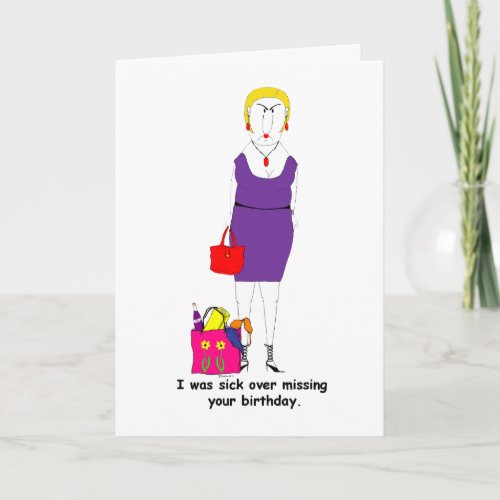 For Her Crabby Funny Sarcastic Belated Birthday Card