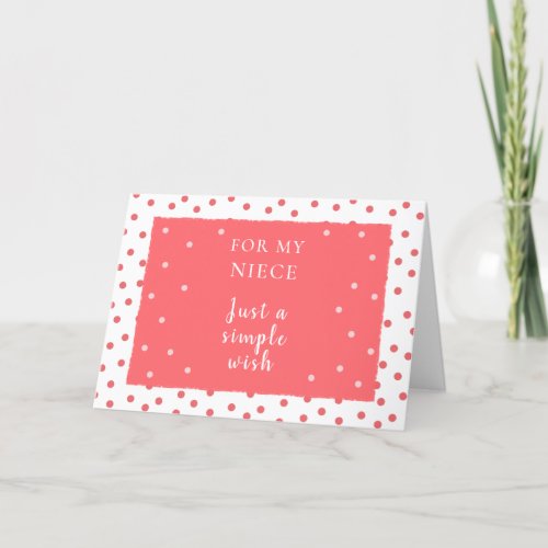 For her cute salmon pink dot birthday greeting card