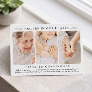 For Her Forever in our Hearts Modern Simple Photo Thank You Card